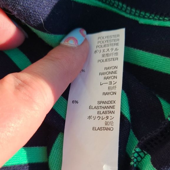 Gap Stripe Dress in Navy Blue and Green New Without Tags - Picture 4 of 4